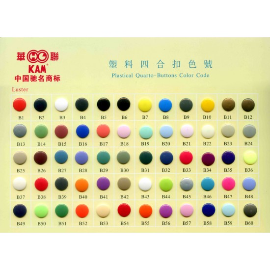 Box of 2000 snaps - B1 to B60 - Chart B colors